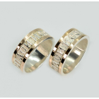 Пара срібних обручок з золотом