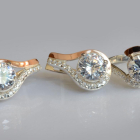 Срібний набір з золотими пластинами