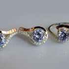 Срібний набір з золотими пластинами