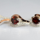 Срібний набір з золотими пластинами