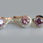 Срібний набір з золотими пластинами