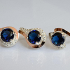 Срібний набір з золотими пластинами