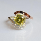 Срібна каблучка з золотими вставками