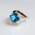 Срібна каблучка з золотими вставками