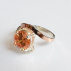 Срібна каблучка з золотими вставками