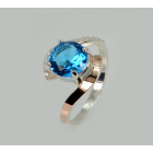 Срібна каблучка з золотими вставками