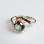 Срібна каблучка з золотими вставками