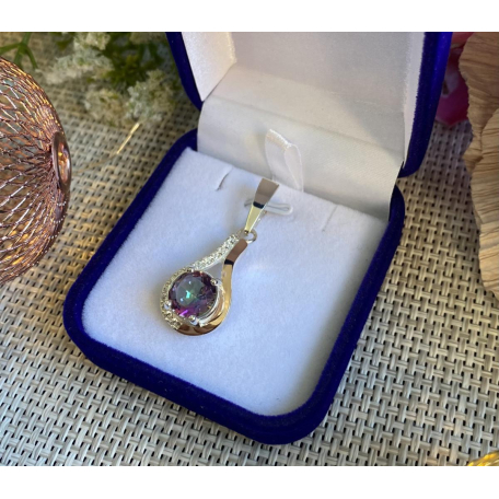 Серебряная подвеска с золотими вставками