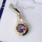 Серебряная подвеска с золотими вставками