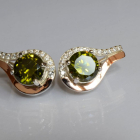 Срібні сережки з золотими пластинами