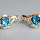 Срібні сережки з золотими пластинами