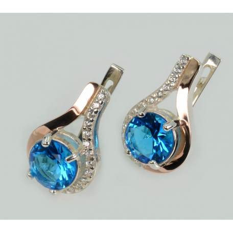 Серебряные серьги с золотыми пластинами