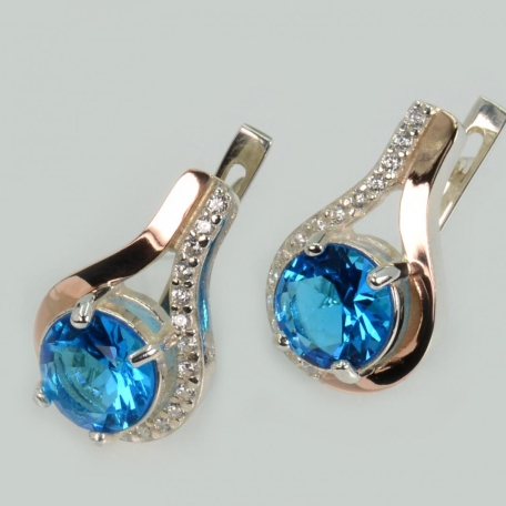 Срібні сережки з золотими пластинами