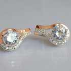 Срібні сережки з золотими пластинами