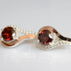 Срібні сережки з золотими пластинами