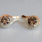 Срібні сережки з золотими пластинами