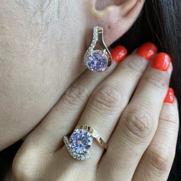 Срібні сережки з золотими пластинами