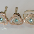 Срібний набір з золотими пластинами