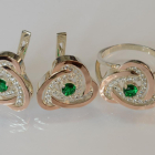 Срібний набір з золотими пластинами