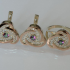 Срібний набір з золотими пластинами