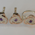 Срібний набір з золотими пластинами