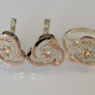 Срібний набір з золотими пластинами