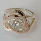 Срібна каблучка з золотими вставками