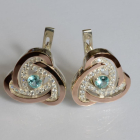 Серебряные серьги с золотыми пластинами