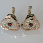 Серебряные серьги с золотыми пластинами