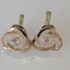 Серебряные серьги с золотыми пластинами