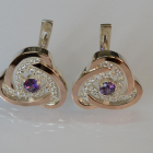 Серебряные серьги с золотыми пластинами