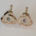 Серебряные серьги с золотыми пластинами