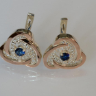 Серебряные серьги с золотыми пластинами