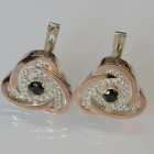 Серебряные серьги с золотыми пластинами