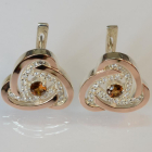 Серебряные серьги с золотыми пластинами