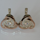 Серебряные серьги с золотыми пластинами