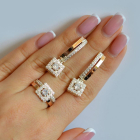 Срібний набір з золотими пластинами