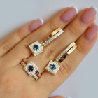 Срібний набір з золотими пластинами