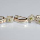 Срібний набір з золотими пластинами