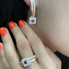 Срібний набір з золотими пластинами