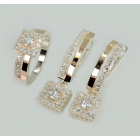 Срібний набір з золотими пластинами