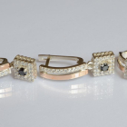 Срібний набір з золотими пластинами