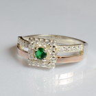 Срібна каблучка з золотими вставками