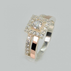 Срібна каблучка з золотими вставками