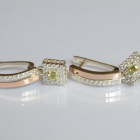 Срібні сережки з золотими пластинами