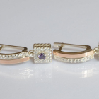 Срібні сережки з золотими пластинами