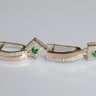 Срібні сережки з золотими пластинами