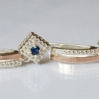 Срібні сережки з золотими пластинами