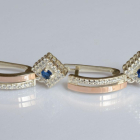 Срібні сережки з золотими пластинами