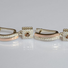 Срібні сережки з золотими пластинами